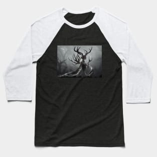 Woman with Antlers (fantasy creature) Baseball T-Shirt